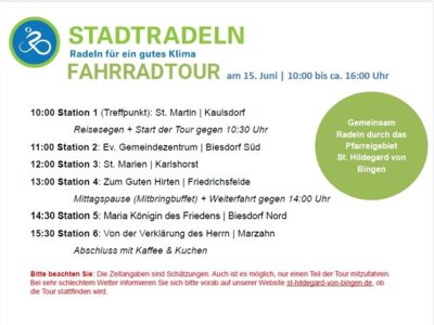 15. Juni von 10 - 16 Uhr, Stationen unserer Pfarrei
