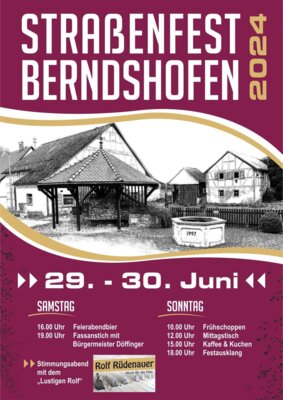 Veranstaltung: Straßenfest Berndshofen 29.  -  30. Jun 2024