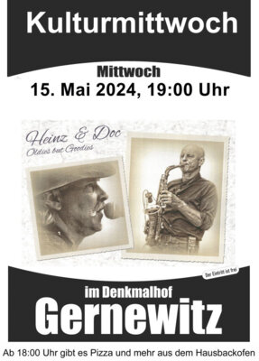 Veranstaltung: Kulturmittwoch im Denkmalhof - Heinz & Doc