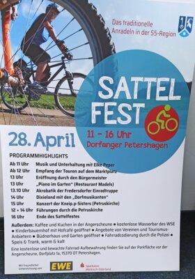 Flyer mit weiteren Hinweisen zum Sattelfest in Petershagen