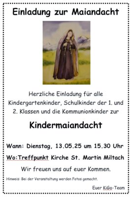 Kleinkinderandacht Miltach (Bild vergrößern)