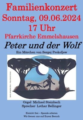 Familienkonzert Peter und der Wolf, 09.06.2024, 17.00 Uhr