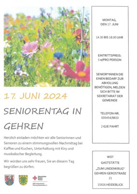 Veranstaltung: Seniorentag in Gehren