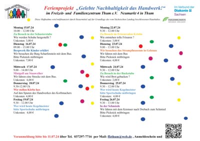 Veranstaltung: Ferienprogramm des Freizeit- und Familienzentrum Thum e. V.