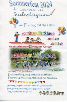 Veranstaltung: Sommerfest der Grundschule am 28. Juni 2024