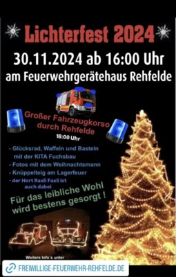 Veranstaltung: Lichterfest an der Feuerwehr Sa 30. 11. 2024