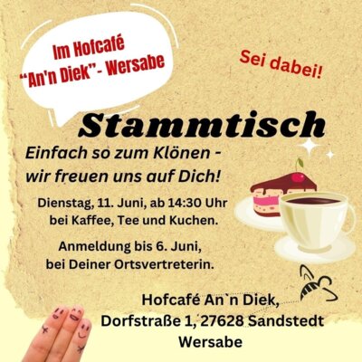 Stammtisch Hofcafè An'n Diek Wersabe