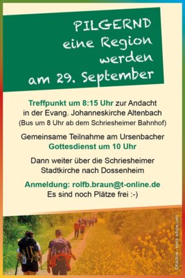Veranstaltung: Pilgernd eine Region werden So 29.09.2024