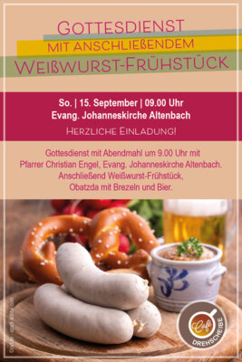 Veranstaltung: Gottesdienst mit anschließendem Weißwurst-Frühstück (Engel) So 15.09.2024