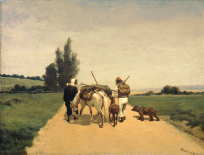 Wandernde Familie auf einer Landstraße - Karel Frederik Bombled (1881)