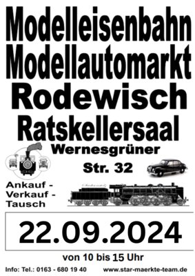 Veranstaltung: Modelleisenbahn/ Modellautomarkt Rodewisch