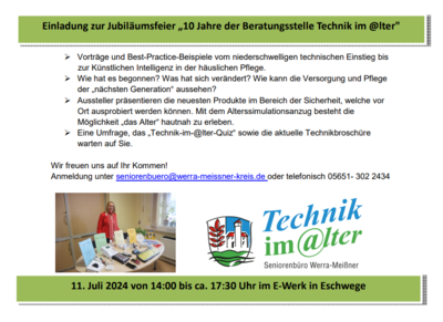 Jubiläumsveranstaltung „10 Jahre  Beratungsstelle Technik im @lter“
