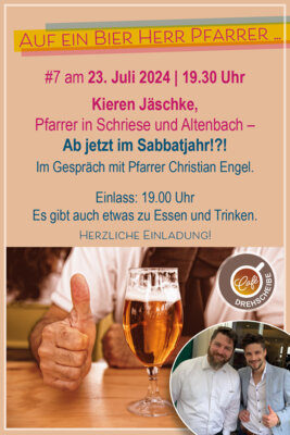 Veranstaltung: Auf ein Bier Herr Pfarrer - ab jetzt im Sabbatjahr? Di 23.07.2024
