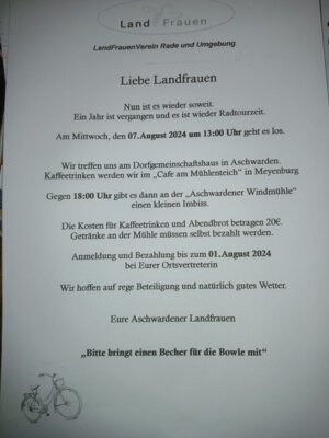 Radtour am 07.08.2024