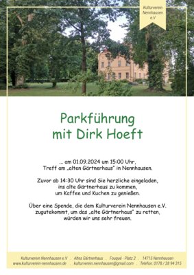 Flyer - Parkführung mit Dirk Hoeft (Bild vergrößern)