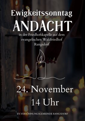 Plakat Ewigkeitssonntag 2024 in Rangsdorf