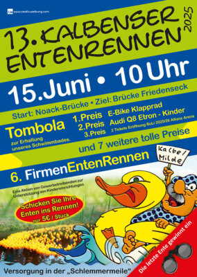 Veranstaltung: 13.Kalbenser Entenrennen So 15. 06. 2025
