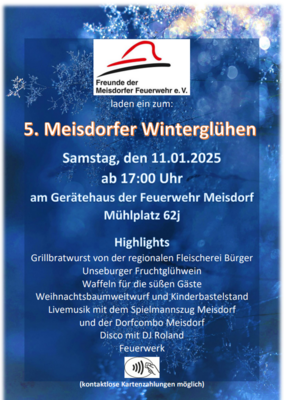 Flyer zum Winterglühen / ©Freunde der Meisdorfer Feuerwehr