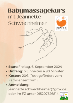 Flyer Babymassage (Bild vergrößern)