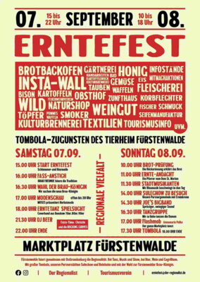 Flyer mit Programminformationen zum Erntefest 2024