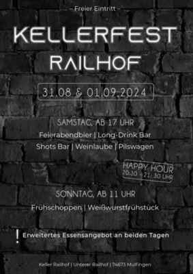 Veranstaltung: Kellerfest Railhof 31. Aug  -  01. Sep 2024