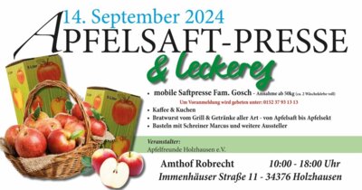 Plakat Apfelsaft-Presse
