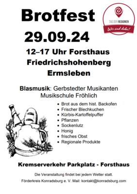 Programm Brotfest 2024 - ©Forsthaus Friedrichhohenberg