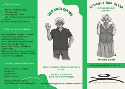 Flyer wir sind da Vorderseite