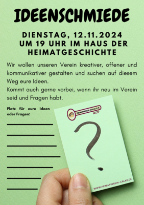 Ideenschmiede - Veranstaltungsplakat