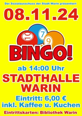 Plakat zum Bingonachmittag