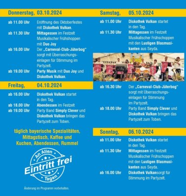 PROGRAMM - OKTOBERFEST (Bild vergrößern)