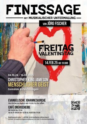 Veranstaltung: Finissage der Ausstellung "Menschlicher Geist" von Christopher King Jameson Fr 14.02.2025