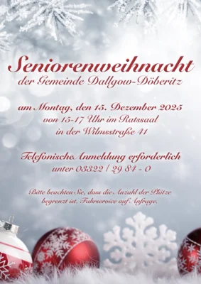 Veranstaltung: Seniorenweihnachtsfeier 2025 Mo 15.​12.​2025