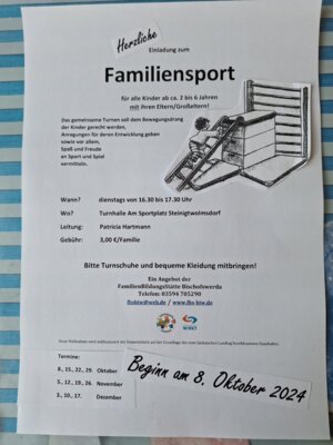 Termine und Kontaktdaten des Familiensport