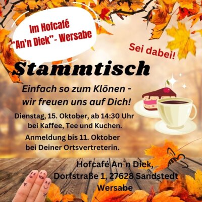 Stammtisch Hofcafè An'n Diek Wersabe
