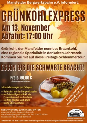 Grünkohlexpress bei der Mansfelder Bergwerksbahn