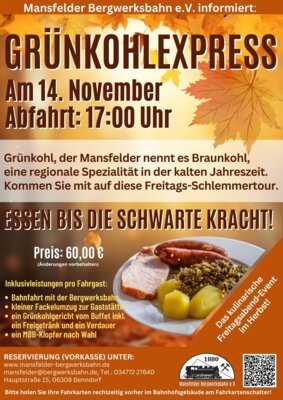 Grünkohlexpress bei der Mansfelder Bergwerksbahn