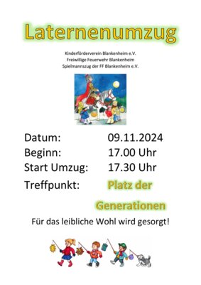 Veranstaltung: Laternenumzug Martinstag Sa 09. 11. 2024
