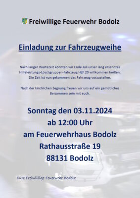 Fahrzeugweihe