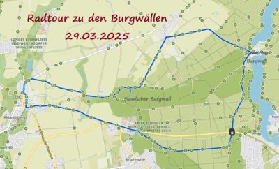 Tour-Karte Radtour zu den Burgwällen  (Bild vergrößern)