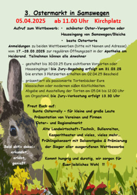 Veranstaltung: 3. Ostermarkt in Samswegen Sa 05. 04. 2025