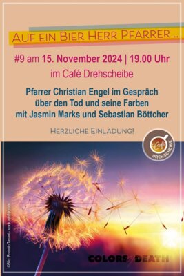 Veranstaltung: Auf ein Bier, Herr Pfarrer mit "Colors of Death" - ein Gespräch über den Tod und seine Farben Fr 15.11.2024