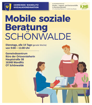 Veranstaltung: Mobile soziale Beratung - OT Schönwalde Di 10. 12. 2024