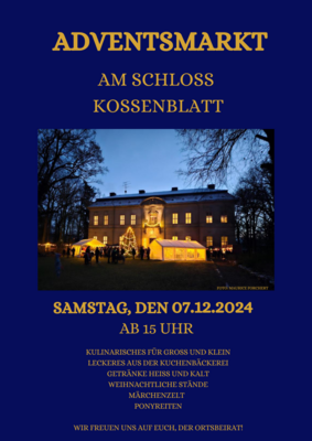 Adventsmarkt am Schloss Kossenblatt (Bild vergrößern)