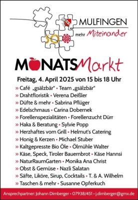 Veranstaltung: Monatsmarkt Fr 04. 04. 2025