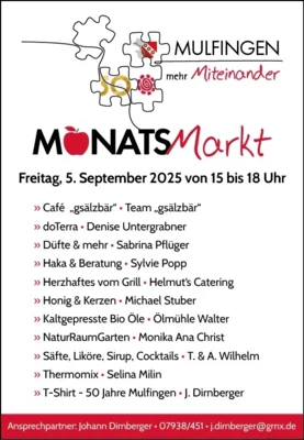 Veranstaltung: Monatsmarkt Fr 05.​09.​2025