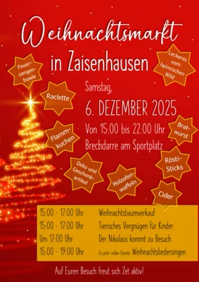 Veranstaltung: Weihnachtsmarkt Zaisenhausen Sa 06.​12.​2025