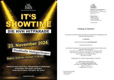 Veranstaltung: It's Showtime in Holzgerlingen Sa 23. 11. 2024
