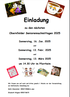 Einladung Seniorennachmittag