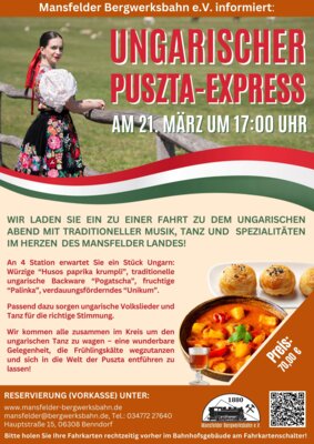 Ungarischer Puszta Express bei der Mansfelder Bergwerksbahn